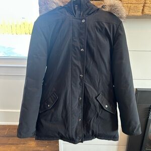 CMFR Black Winter Coat with Fur Hood